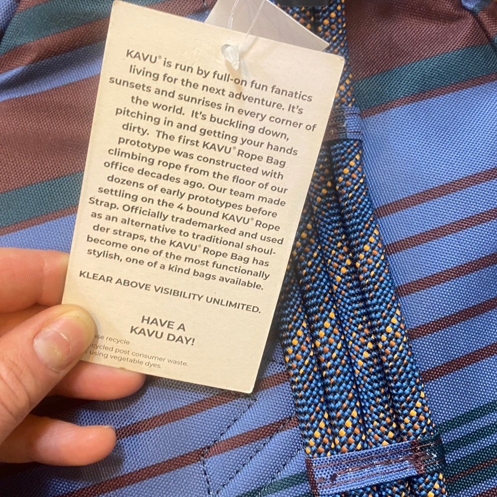 KAVU ‘Rope Bag’ Sling backpack blue and purple *NWT* - Picture 3 of 3